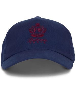 Balmain Cappello Da Baseball Con Stemma - Blu