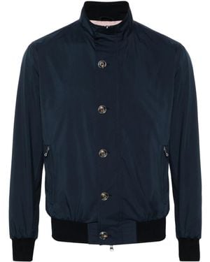 Barba Napoli モックネック ボンバージャケット - ブルー