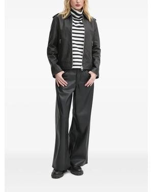 Marc O' Polo Zip-Fastening Leather Jacket - Black