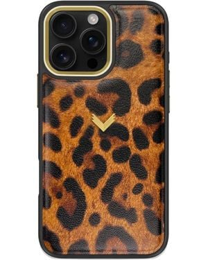 Velante Leopard Print Iphone 16 Pro Phone Case - Brown