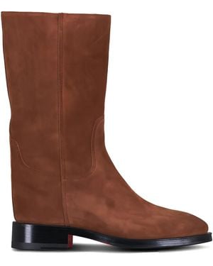 Santoni Round Toe Heeled Boots - Brown