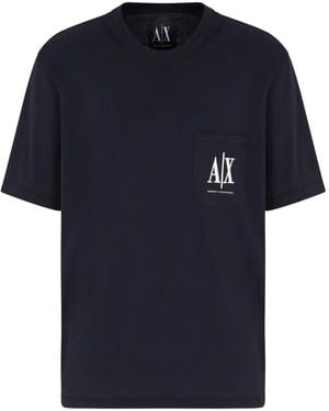 ARMANI EXCHANGE パッチポケット Tシャツ - ブルー