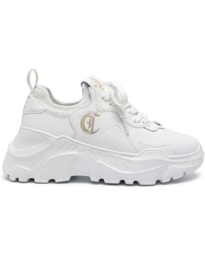Just Cavalli Logo-Plaque Chunky Sneakers - White
