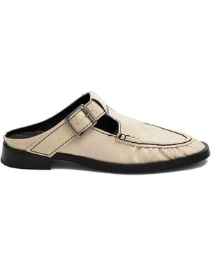 Miista Gianna Buckle Mules - Brown