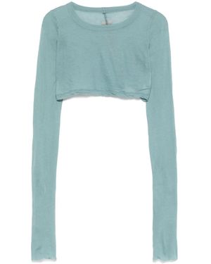 Rick Owens T-Shirt Crop - Blu