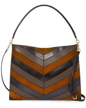 Veronica Beard Vida Chevron Shoulder Bag - Black