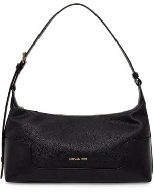MICHAEL Michael Kors Teddi Medium Textured Slouch Shouder Bag - Black
