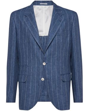 Brunello Cucinelli ツイルジャケット - ブルー