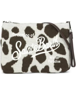 MC2 Saint Barth Bandolera Con Animal Print Y Logo - Blanco