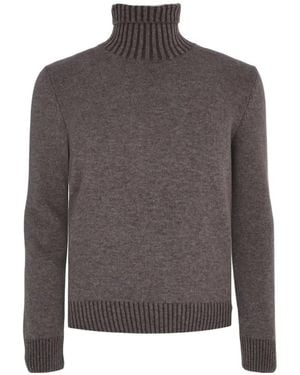 Barba Napoli Roll-Neck Jumper - Grey