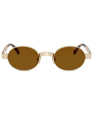 Miu Miu Oval-Frame Sunglasses - Metallic