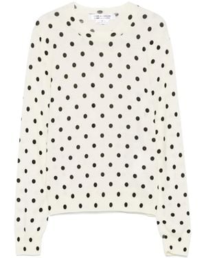 Comme des Garçons Polka-Dot Jumper - White