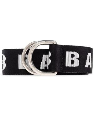 Balenciaga Logo-lettering double-ring belt - Weiß