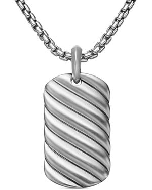 David Yurman Placa Sculpted Cable de 35 mm en plata de ley - Blanco
