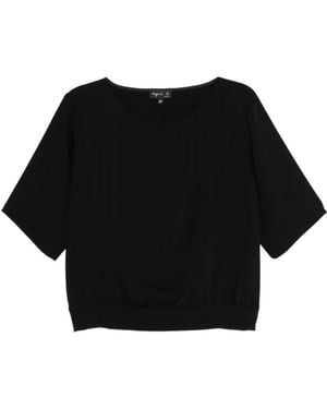 agnès b. Crape Top - Black