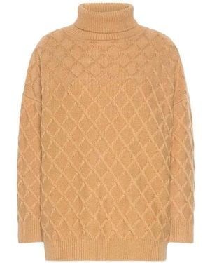 Max Mara Diamond-Pattern Sweater - Natural