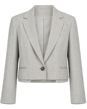 WE-AR4 Cropped Single-Breasted Blazer - Gray