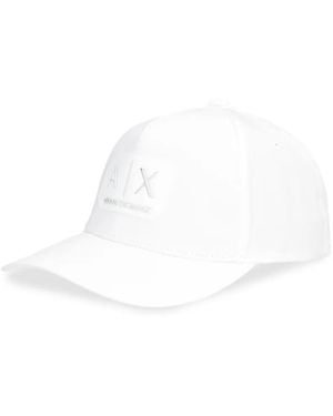 ARMANI EXCHANGE Logo-Patch Baseball Cap - Weiß