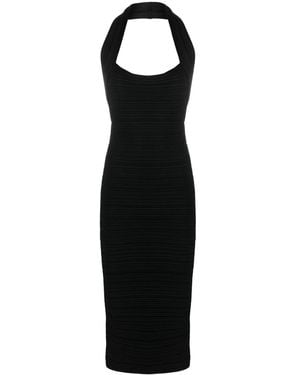 Philosophy Di Lorenzo Serafini Ribbed Halterneck Midi Dress - Black