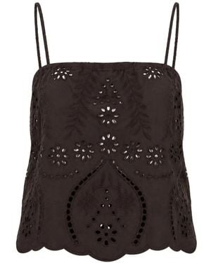 Natalie Martin Fern Broderie-Anglaise Top - Black