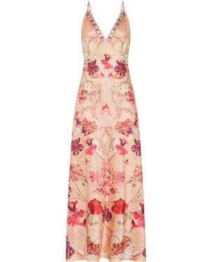 CAMILLA Blossoms & Brushstrokes シルクドレス - レッド
