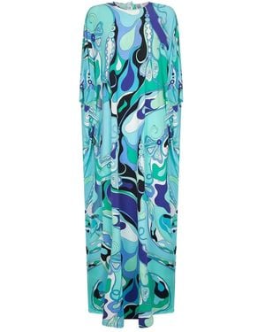Emilio Pucci Orchidee プリントドレス - ブルー