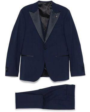 Manuel Ritz Single-Breasted Suit - Blue