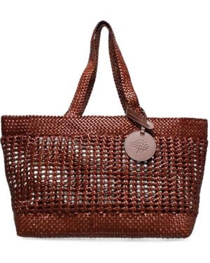 Mulberry Large Logo-Patch Tote Bag - Brown
