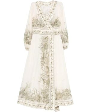 Zimmermann Wanderlust Wrap Midi Dress - White