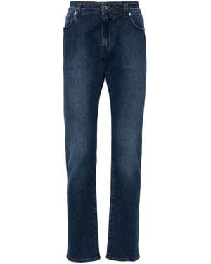 Billionaire Logo-Patch Jeans - Blue