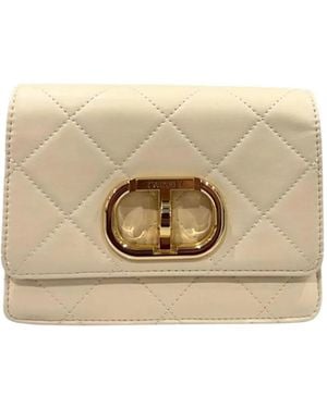 Twinset Quilted Logo-Plaque Crossbody Bag - Natural
