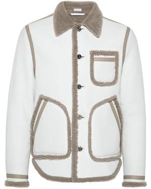 Thom Browne Giacca Con Bordo - Bianco