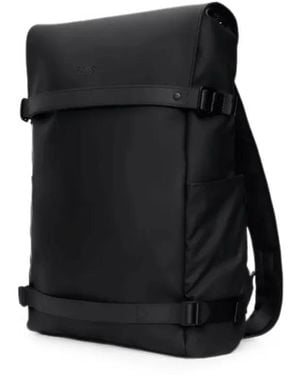 Rains Otg Buckle-Fastening Flap-Top Backpack - Black