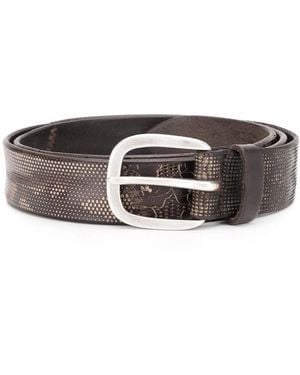 Orciani Engraved Leather Belt - Brown