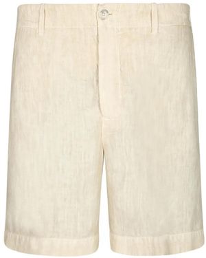 120% Lino Elasticated-Waistband Shorts - White