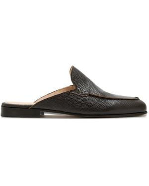 Forsa Topstitched Mules - Black