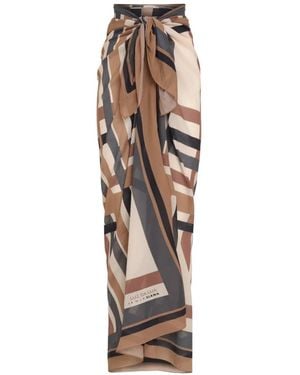 Amir Slama Knotted Striped Skirt - White