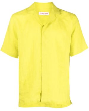 Orlebar Brown Maitan Linen Short-Sleeve Shirt - Yellow