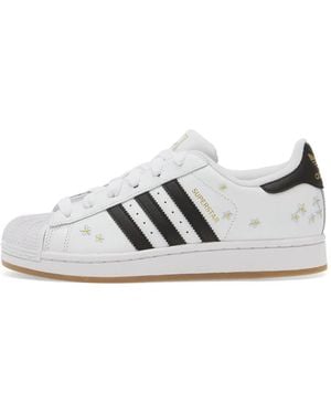 adidas Superstar Ii Floral-Embroidered Sneakers - White