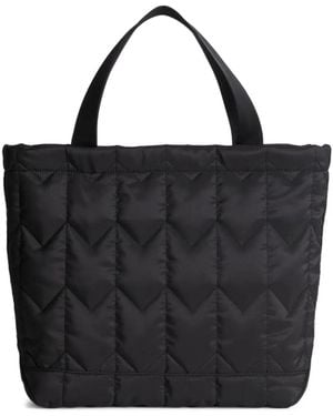 Maison Kitsuné Large Chevron Quilted Tote Bag - Black