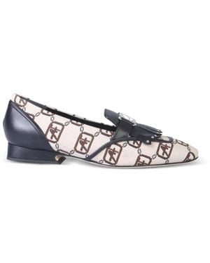 Alberta Ferretti Logo-Pattern Pumps - White
