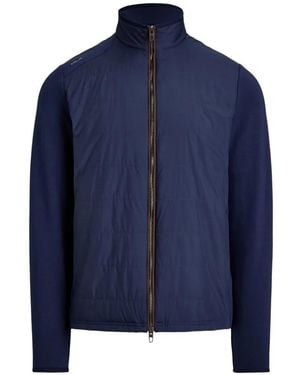 Ralph Lauren Woven-Panel Zip-Up Jacket - Blue