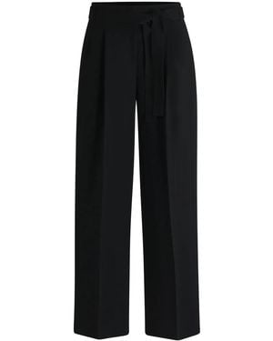 BOSS Creased Tailored Trousers - Black