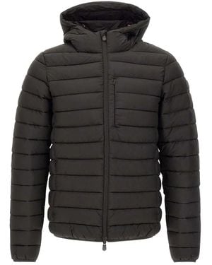 Save The Duck Hooded Quilted Jacket - Grey