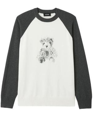 we11done Pullover Mit Grafischem Print - Schwarz