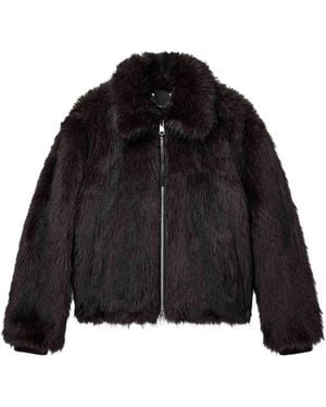 Purple Brand Faux-Fur Jacket - Black
