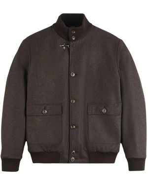 Fay Hook Wool Bomber Jacket - Gray