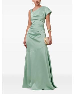Savel Natalia Draped Asymmetric-Neck Maxi Dress - Green