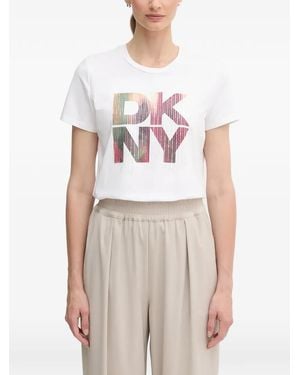 DKNY T-Shirt Mit Logo-Print - Weiß