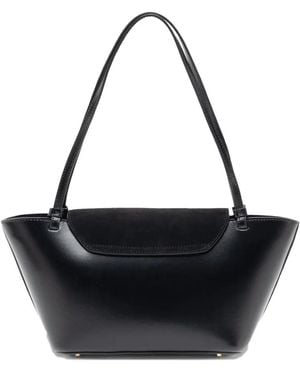Elleme Courrier Suede Flap Tote Bag - Black